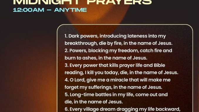 midnight prayer points day 1