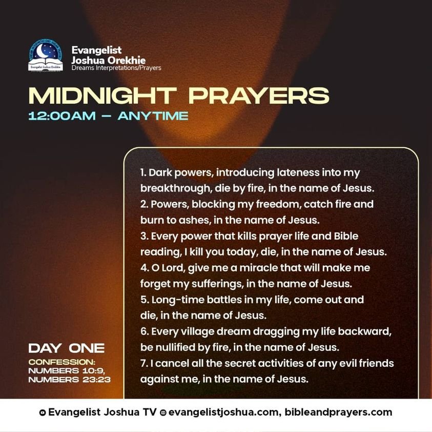 midnight prayer points day 1