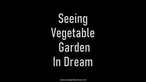 Seeing Vegetable Garden In Dream